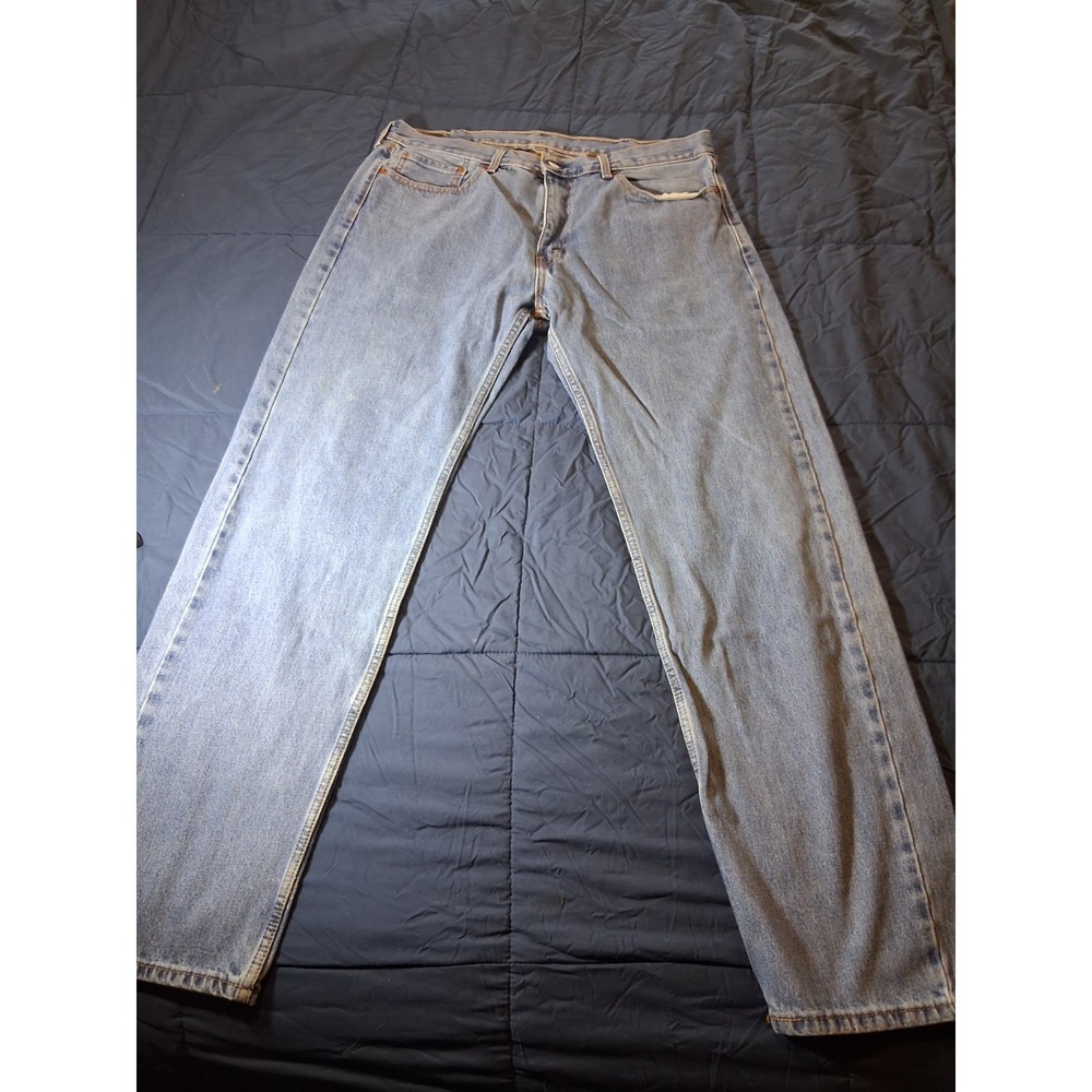 Levis 505 Regular Fit‎ Straight Leg Jeans Mens 38x34 Blue Medium Wash Denim
